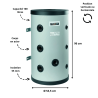 Bouteille de mélange 100 Litres murale multipostions Fluidheat