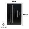 Plaque de protection murale verticale déco traits acier 80 x 120 cm Gavrel Edilinox