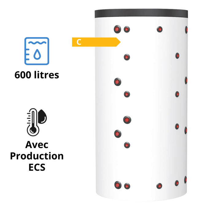 Ballon stockeur Thermador 570 Litres Sans échangeur acier