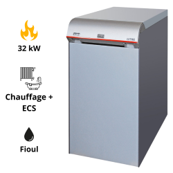 Chaudière Fioul sol basse température GITRE' 5 B/100 RIELLO 32 kW avec ballon ECS 100 l