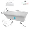 Baignoire rectangulaire CALOS 2.0 standard à encastrer avec pieds Novellini