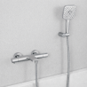 Ensemble Mitigeur lavabo + Colonne de douche + Mitigeur Bain + Support douchette Chromé