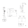 Ensemble Mitigeur lavabo + Colonne de douche + Mitigeur Bain + Support douchette Chromé