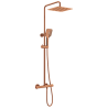 Ensemble 2 mitigeurs lavabo réhaussés + Colonne de douche - Couleur cuivre brossé