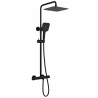 Ensemble mitigeur lavabo réhaussé + Colonne de douche - Couleur Noir mat