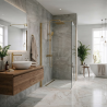 Ensemble mitigeur lavabo réhaussé + Colonne de douche - Couleur Or brossé