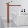 Ensemble mitigeur lavabo réhaussé + Colonne de douche - Couleur Cuivre brossé