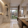 Ensemble mitigeur lavabo + Colonne de douche - Couleur Noir mat
