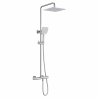 Mitigeur lavabo + Bonde avec trop plein + Colonne de douche + Mitigeur Bain + Support douchette Chrome