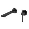 Mitigeur lavabo + Bonde sans trop plein + Colonne de douche + Mitigeur Bain + Support douchette Noir mat