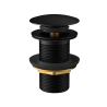 Mitigeur lavabo + Bonde sans trop plein + Colonne de douche + Mitigeur Bain + Support douchette Noir mat