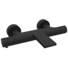 Ensemble 2 Mitigeurs lavabo + 2 Bondes avec trop plein + Colonne de douche + Mitigeur Bain + Support douchette - Noir mat