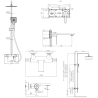 Ensemble 2 Mitigeurs lavabo + 2 Bondes sans trop plein + Colonne de douche + Mitigeur Bain + Support douchette - Couleur Chromée