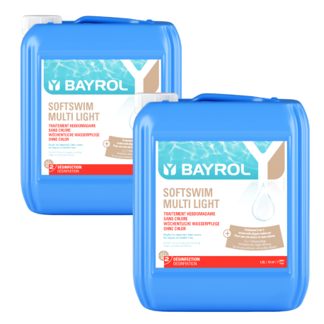 Pack de 2 Softswim Multi Light traitement à base d'oxygène actif oxydant 10 kg BAYROL