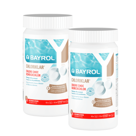Pack de 2 Chlore choc pastille Chloriklar 1 kg Bayrol