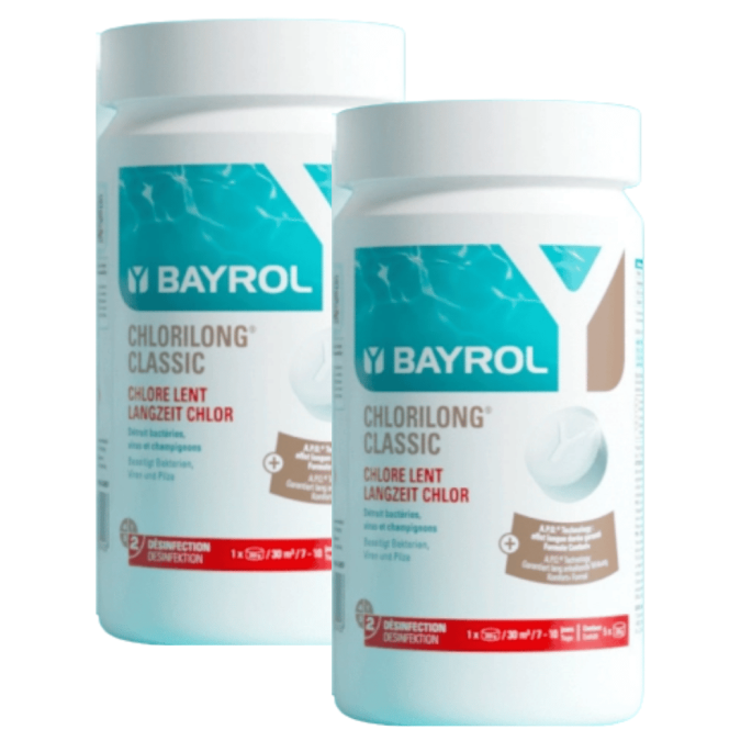 Lot de 2 Chlorilong Classic 1,25 kg - Galets de chlore Bayrol