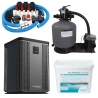 Pack Pompe à chaleur Piscine Poolex Q-Line 5 + By pass universel + Pompe de filtration + Filtre à sable + Verre Filtrant
