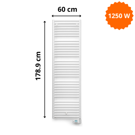 Radiateur électrique sèche-serviettes E-Bano BM-EL Vasco H. 87,8 x L. 50 cm