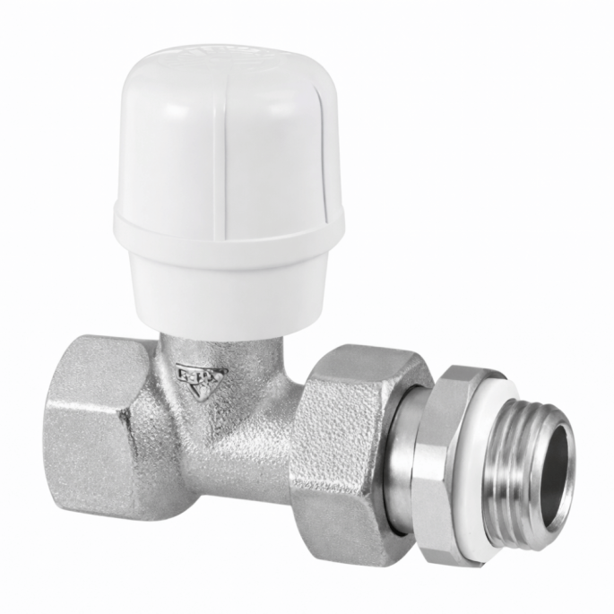 Robinet chauffage 1/2 droit avec bague RBM