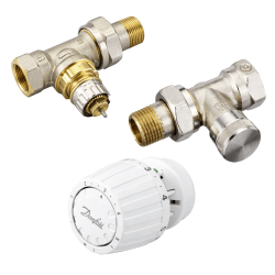 Pack Vanne + Retour + Tête thermostatique RA 4590 1/2" Droit Danfoss RA-N