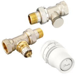 Pack Vanne + Retour + Tête thermostatique RAW 1/2" Droit Danfoss RA-N Pack Vanne + Retour + Tête thermostatique RAW 1/2" Droit Danfoss RA-N