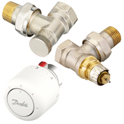 Pack Vanne + Retour + Tête thermostatique RA 4590 1/2" Equerre Danfoss RA-N Pack Vanne + Retour + Tête thermostatique RA 4590 1/2" Equerre Danfoss RA-N
