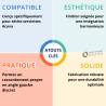 Equerre d'angle gauche pour radiateur sèche-serviettes ACOVA