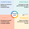 Kit de raccordement droit blanc Stelrad T2121