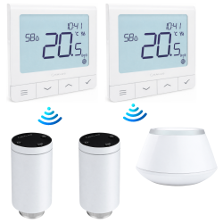 Pack 2 têtes connectées + centrale + 2 thermostats sans fil - Salus