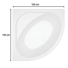 Pack baignoire d'angle + tablier + vidage - 135 x 135 cm - Blanc brillant