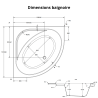 Pack baignoire d'angle + tablier + vidage - 135 x 135 cm - Blanc brillant