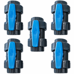 Pack de 5 Vanne à sphère PVC Pression femelle à coller diamètre 50 mm