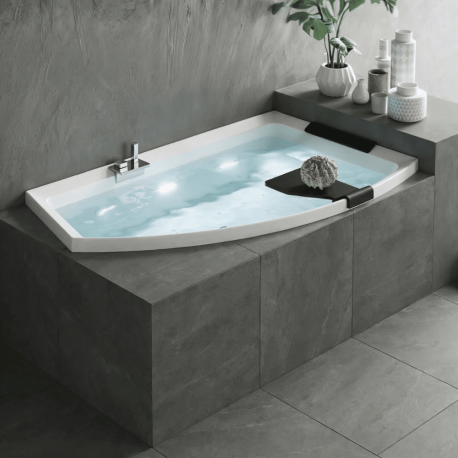 Baignoire d'angle asymétrique Divina O 165 x 98 cm Novellini