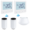 Pack têtes connectés + centrale + thermostat sans fils - Salus