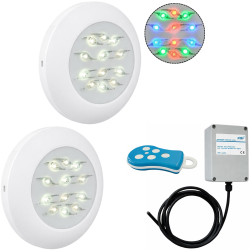 kit 2 projecteurs couleur Easyled Evo + télécommande avec boitier pour piscine Weltico
