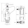 Mécanisme WC poussoir 3/6 L + Rob