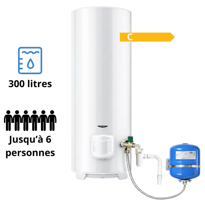Pack tout en 1 chauffe eau électrique sol 300 L Initio à résistance blindée Ariston