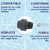 Raccord union PVC femelle Diamètre 50 mm mâle 2"