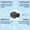 Raccord union PVC femelle Diamètre 50 mm mâle 1"1/2