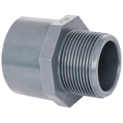 Embout fileté à coller 50F/63M 1" 1/2 à visser Embout fileté à coller 50F/63M 1" 1/2 à visser