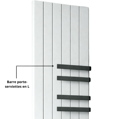 Barre Porte-serviettes en L pour radiateur vertical aluminium Sebino Global Radiatori