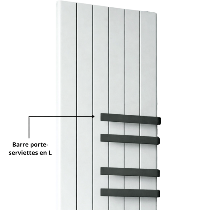Barre Porte-serviettes en L pour radiateur vertical aluminium Sebino Global Radiatori