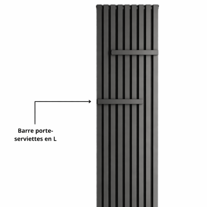 Barre Porte-serviettes en L pour radiateur vertical aluminium Tonale Global Radiatori