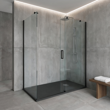 Receveur de douche Noir 140x90 cm Sanindusa