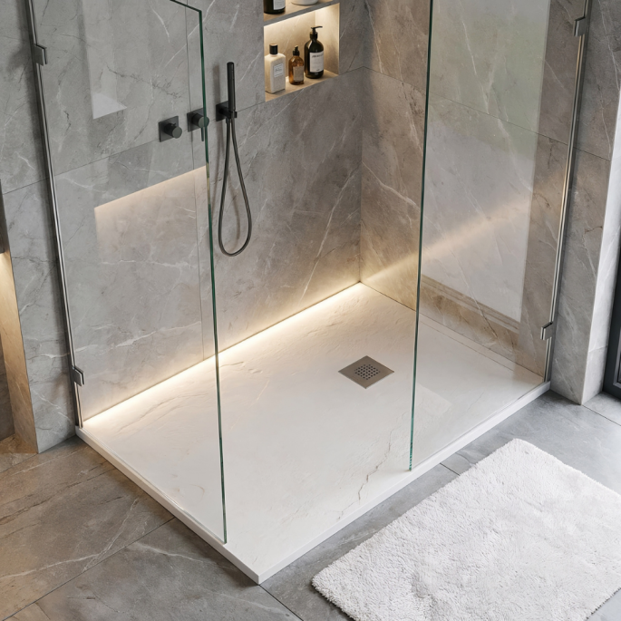 Receveur de douche blanc 120x80 cm Sanindusa