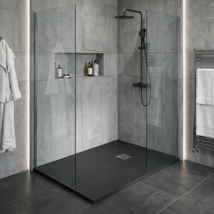 Receveur de douche noir 120x80 cm Sanindusa
