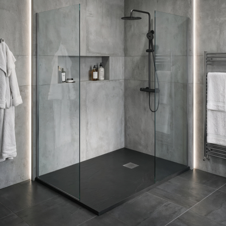Receveur de douche noir 120x80 cm Sanindusa