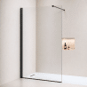Pack douche à l’italienne Noir : receveur 120x80 cm + colonne de douche + paroi fixe