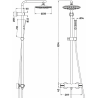 Pack douche italienne : receveur blanc 120x80 cm + colonne de douche noire + paroi fixe profilé noir