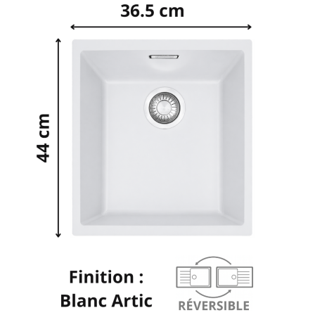 Évier sous plan 1 bac 35 cm Sirius Sid 110-34 FRANKE
